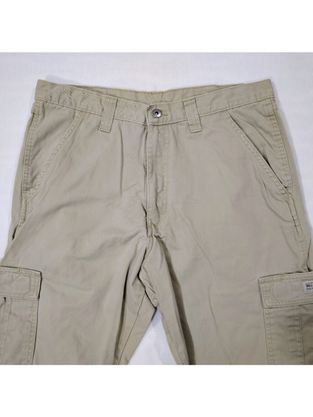 Wrangler Khaki Cargo Pants Mens Size 34 x 34 Straight Leg Pockets Cotton Tan - Picture 5 of 16